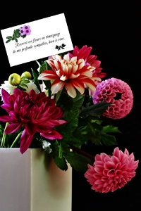 carton fleuriste carte petit message obsèques
